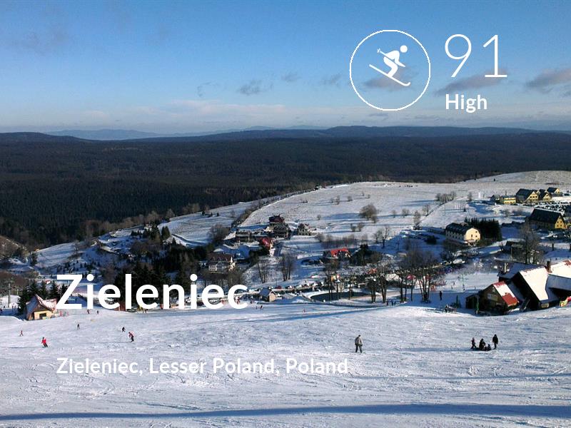 Skiing comfort level is 91 in Zieleniec