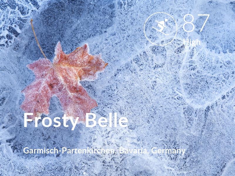 Skiing comfort level is 87 in Frosty Belle