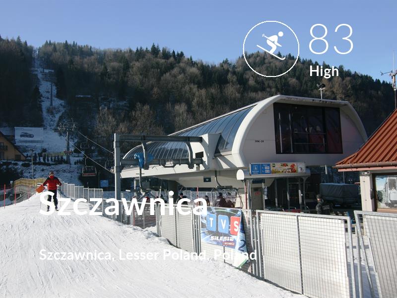 Skiing comfort level is 83 in Szczawnica
