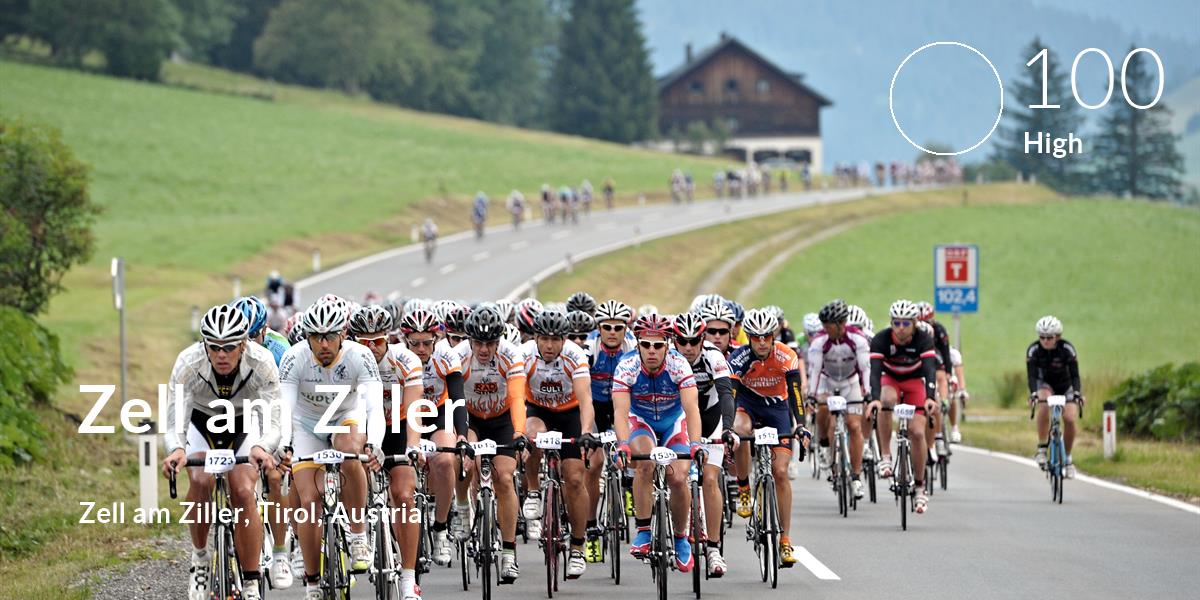 Cycling comfort level is 100 in Zell am Ziller