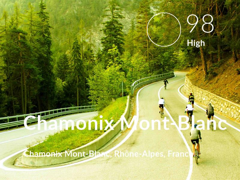 Cycling comfort level is 98 in Chamonix Mont-Blanc