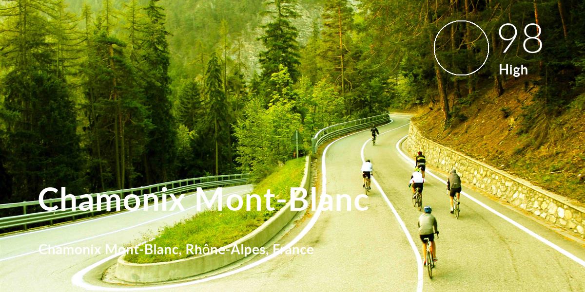 Cycling comfort level is 98 in Chamonix Mont-Blanc