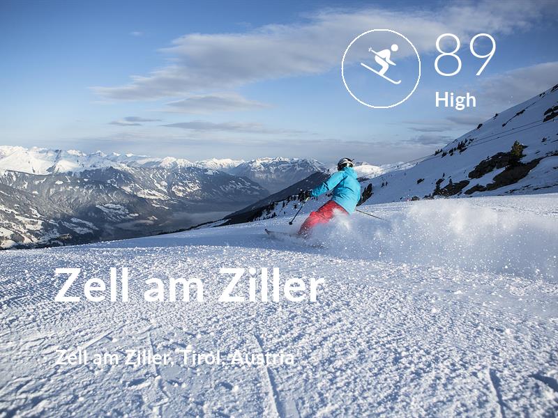 Skiing comfort level is 89 in Zell am Ziller