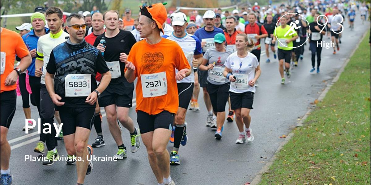 Running comfort level is 93 in Play