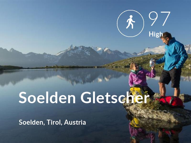 Walking comfort level is 97 in Soelden Gletscher