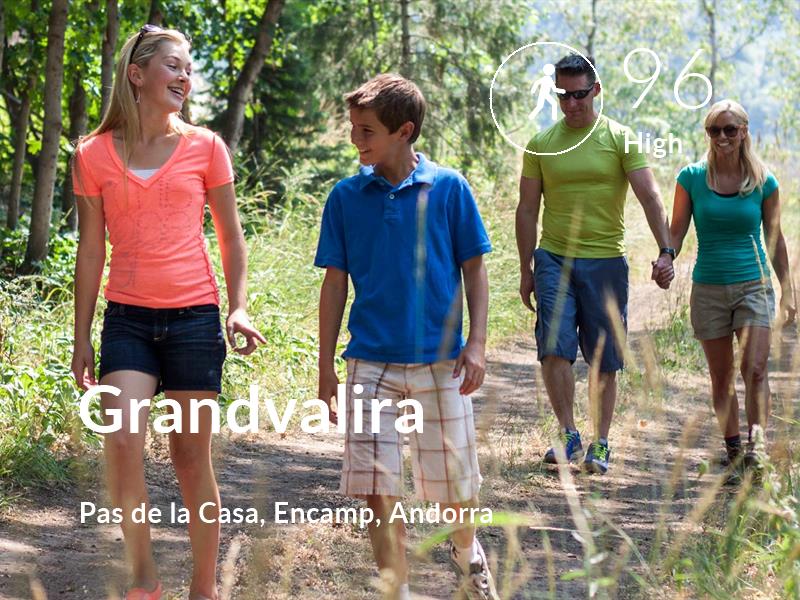 Walking comfort level is 96 in Grandvalira