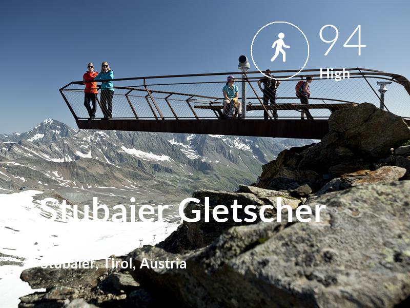 Walking comfort level is 94 in Stubaier Gletscher