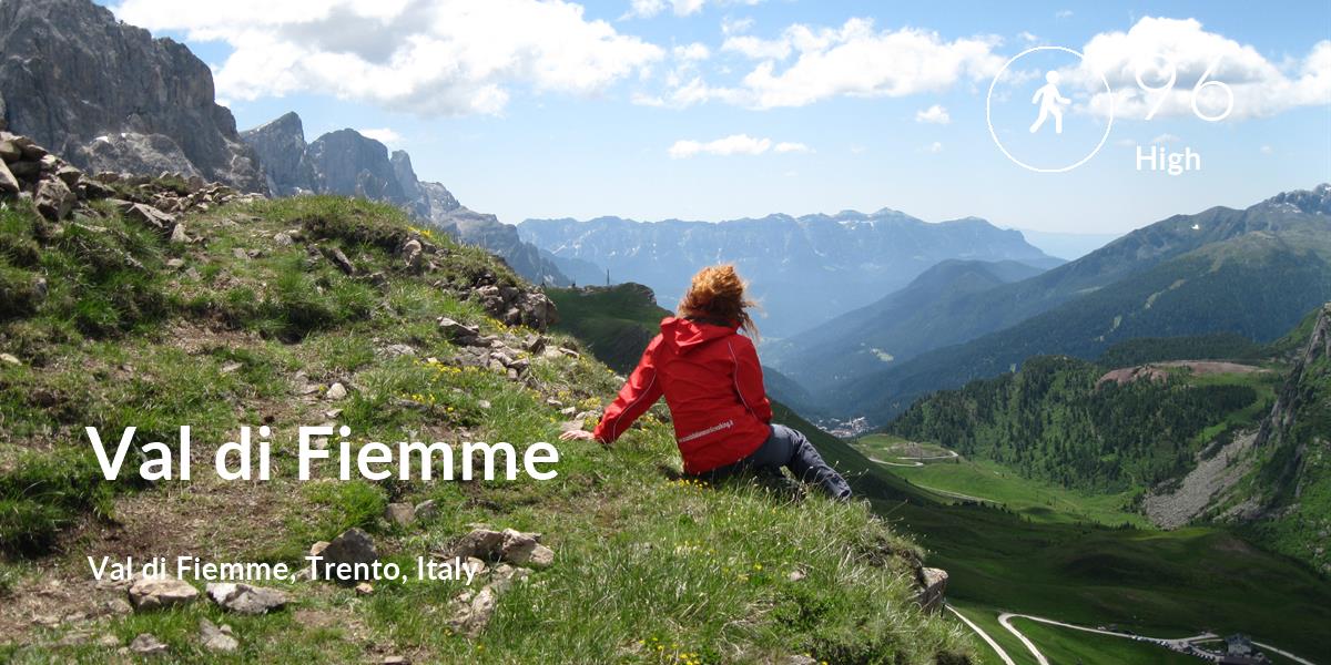 Walking comfort level is 96 in Val di Fiemme