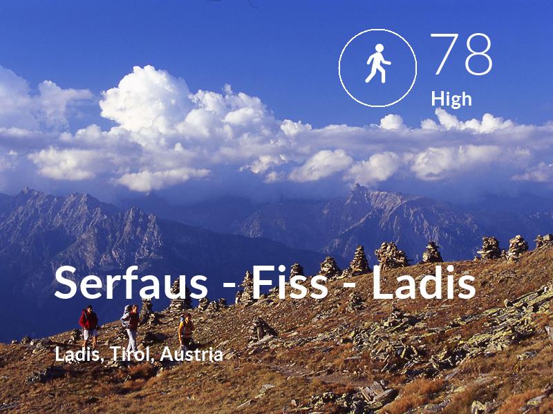 Walking comfort level is 78 in Serfaus - Fiss - Ladis