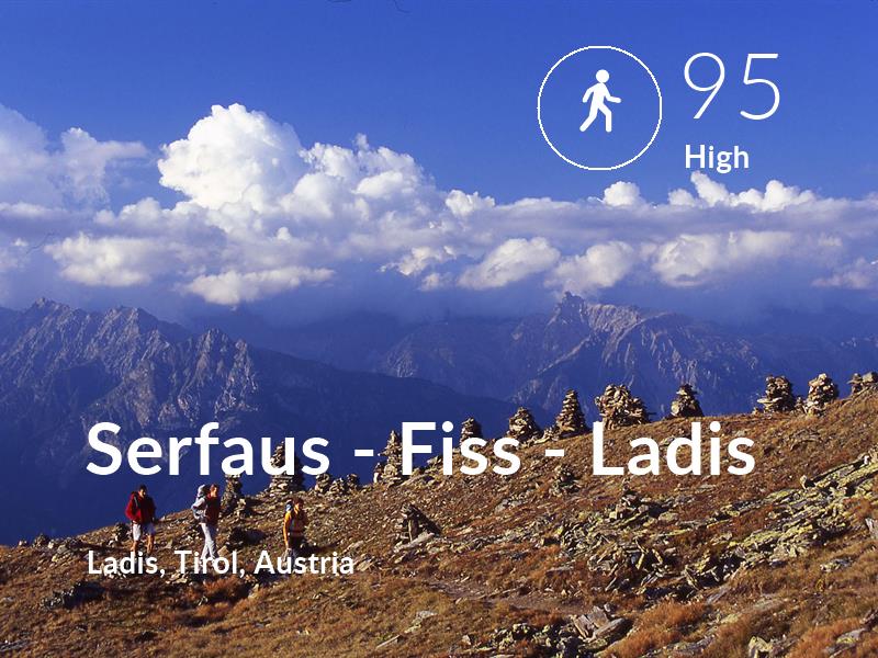 Walking comfort level is 95 in Serfaus - Fiss - Ladis