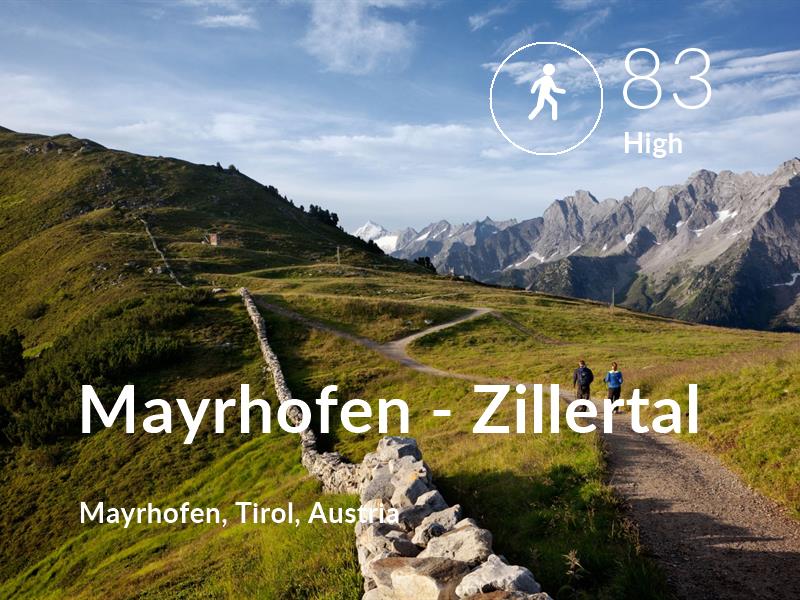 Walking comfort level is 83 in Mayrhofen - Zillertal