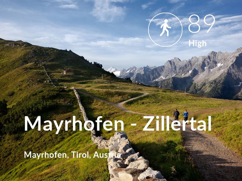 Walking comfort level is 89 in Mayrhofen - Zillertal