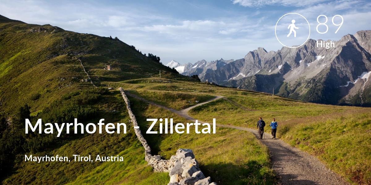 Walking comfort level is 89 in Mayrhofen - Zillertal