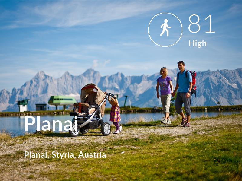 Walking comfort level is 81 in Planai