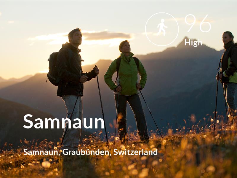 Walking comfort level is 96 in Samnaun