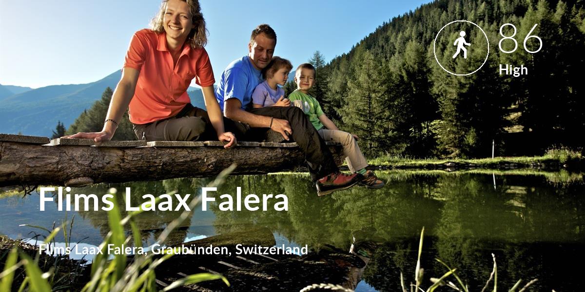 Walking comfort level is 86 in Flims Laax Falera