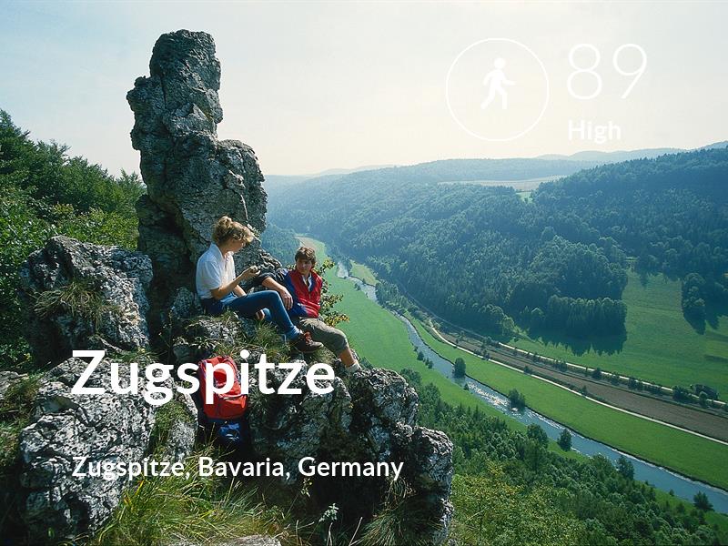 Walking comfort level is 89 in Zugspitze