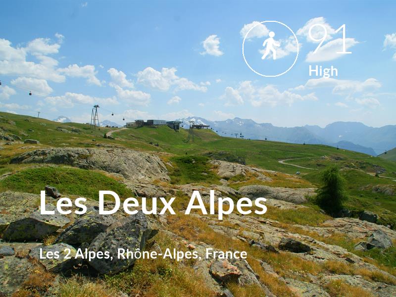 Walking comfort level is 91 in Les Deux Alpes