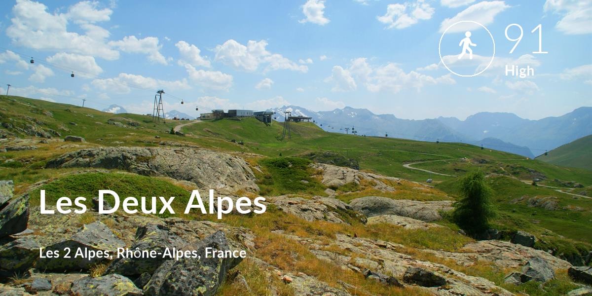 Walking comfort level is 91 in Les Deux Alpes