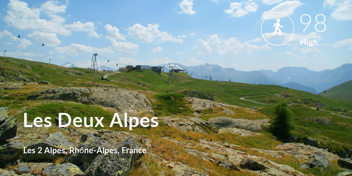Walking comfort level is 98 in Les Deux Alpes