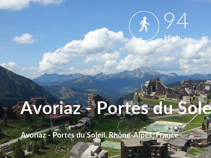 Walking comfort level is 94 in Avoriaz - Portes du Soleil