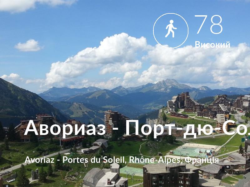 Прогулянка comfort level is 78 in Авориаз - Порт-дю-Солей