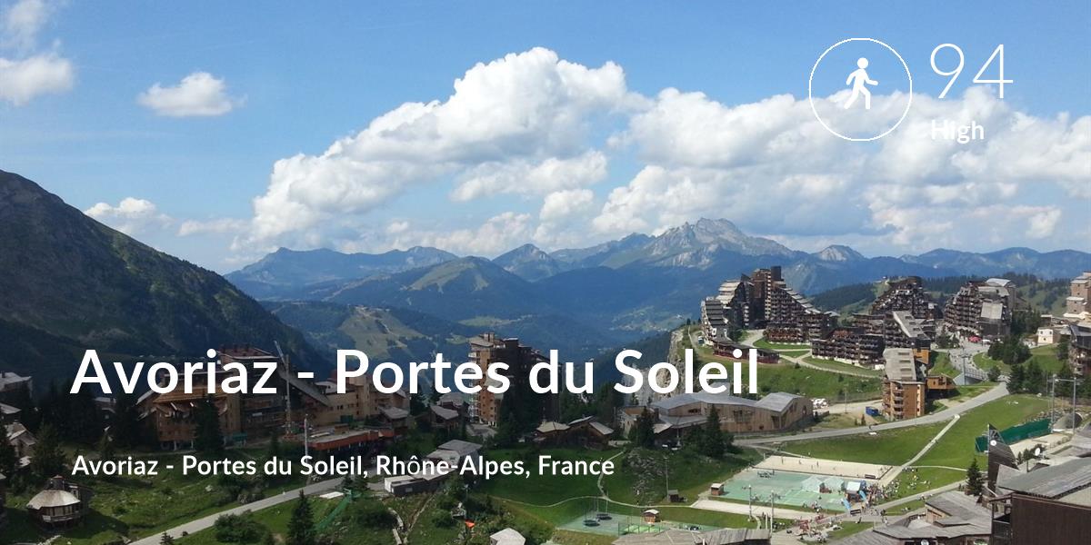 Walking comfort level is 94 in Avoriaz - Portes du Soleil