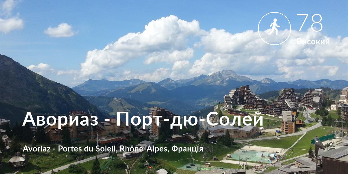 Прогулянка comfort level is 78 in Авориаз - Порт-дю-Солей