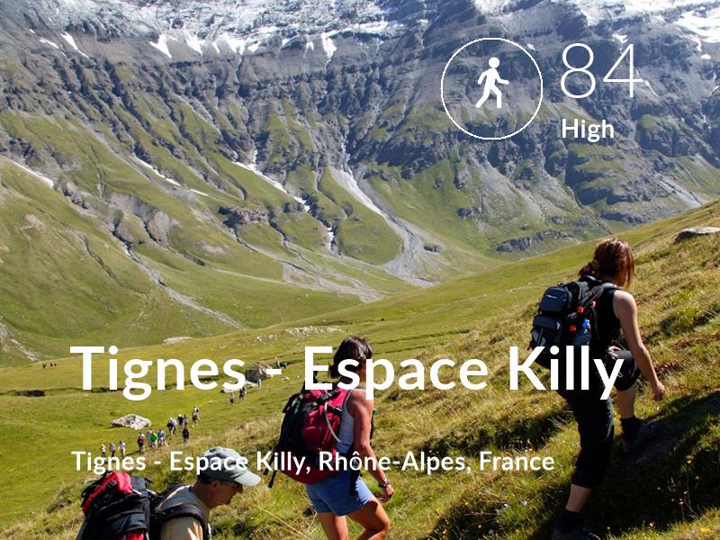 Walking comfort level is 84 in Tignes - Espace Killy
