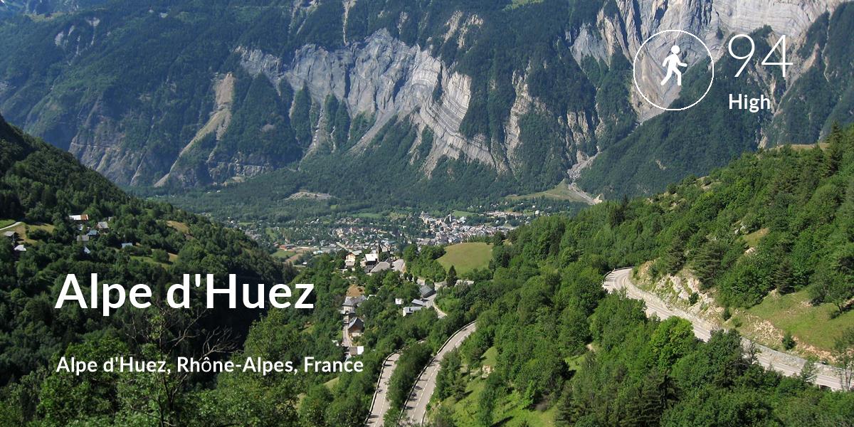 Walking comfort level is 94 in Alpe d'Huez 