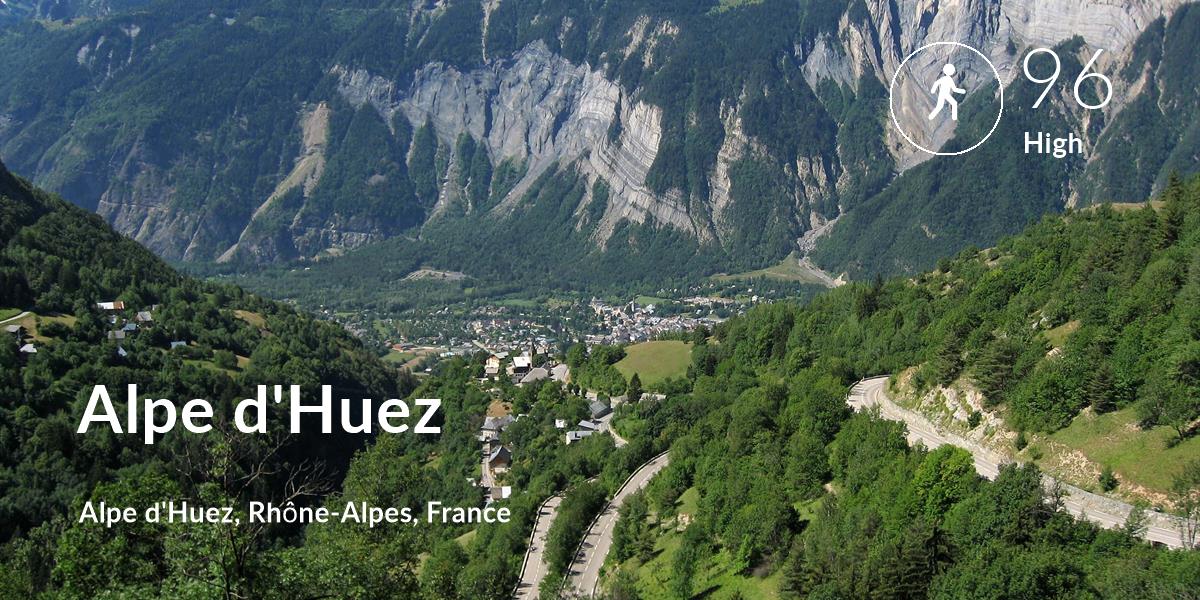 Walking comfort level is 96 in Alpe d'Huez 