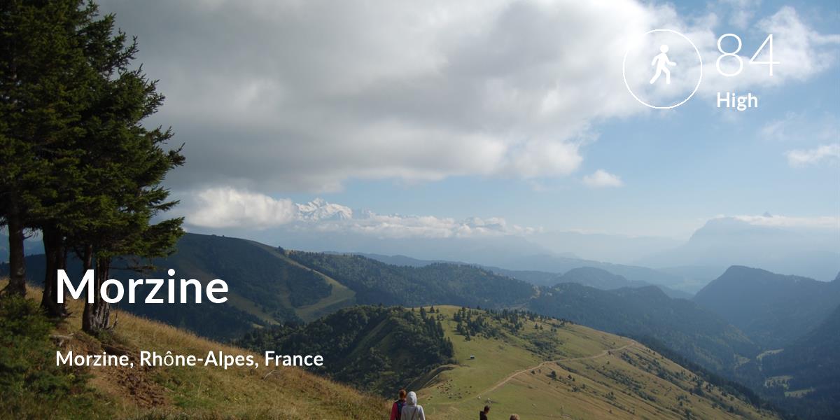 Walking comfort level is 84 in Morzine 