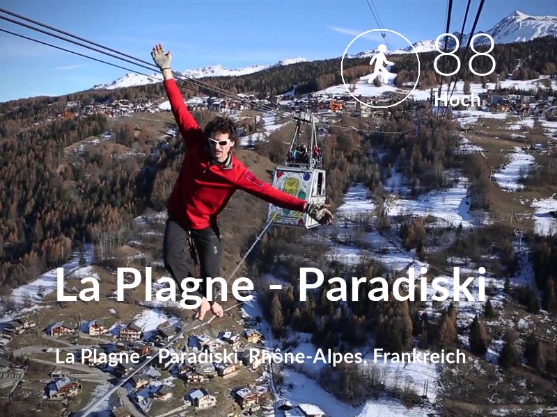 Gehen comfort level is 88 in La Plagne - Paradiski