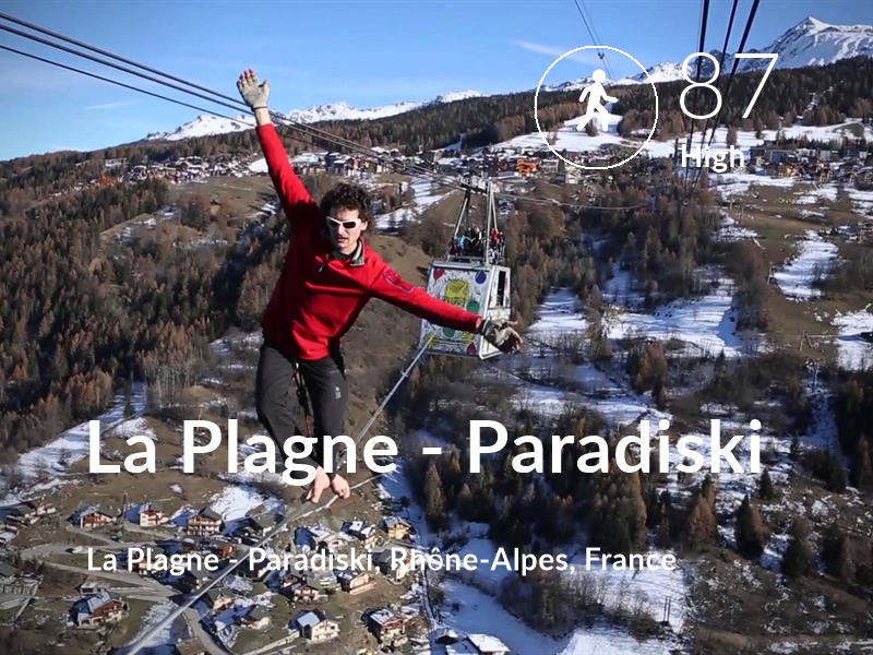 Walking comfort level is 87 in La Plagne - Paradiski
