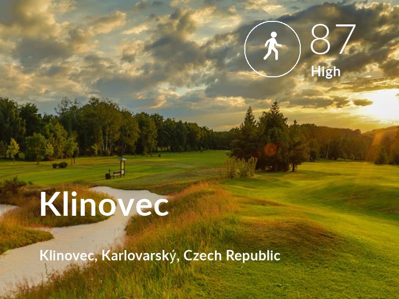 Walking comfort level is 87 in Klinovec