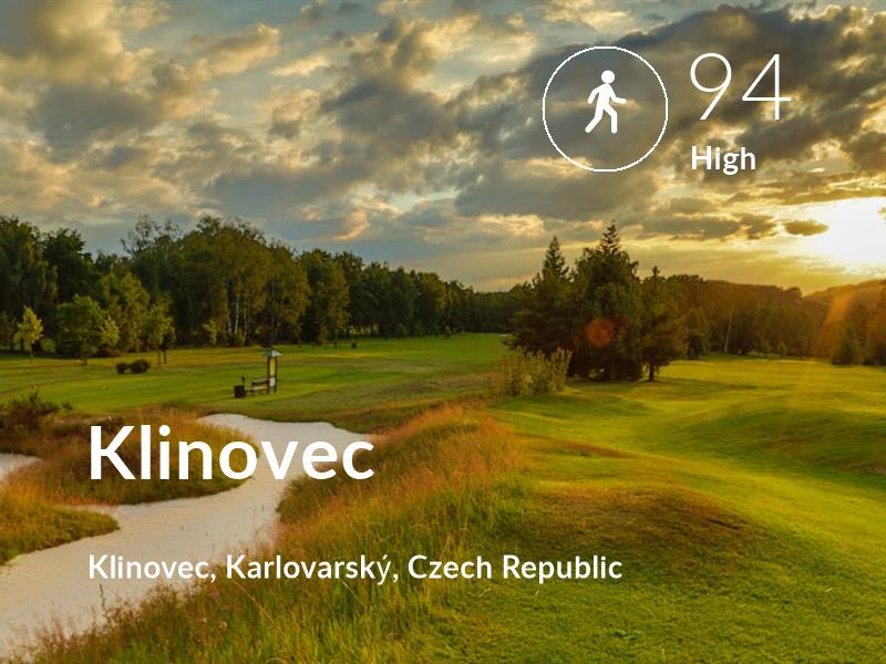 Walking comfort level is 94 in Klinovec