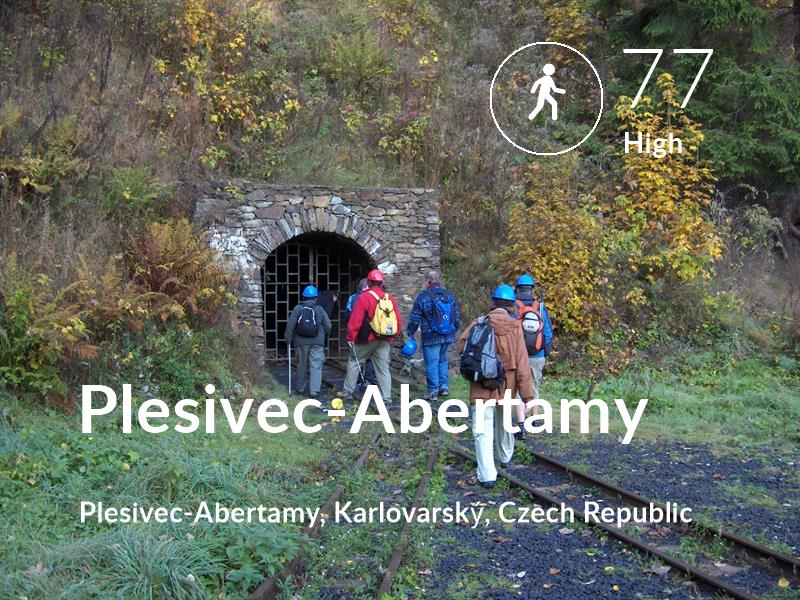 Walking comfort level is 77 in Plesivec-Abertamy