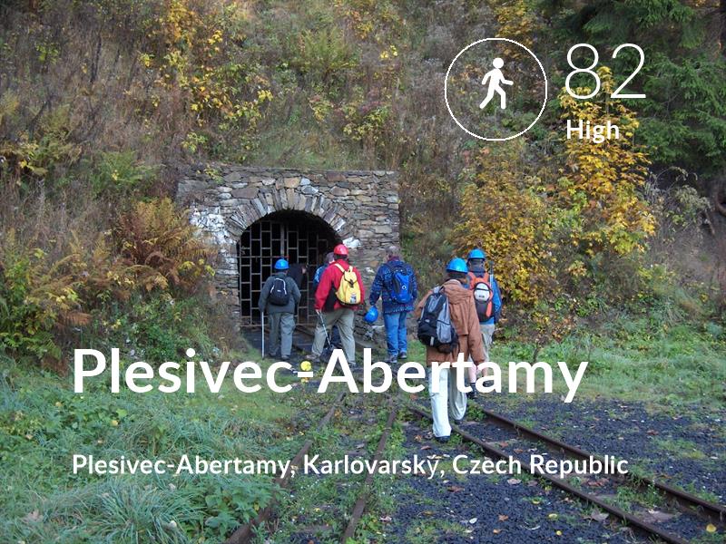 Walking comfort level is 82 in Plesivec-Abertamy