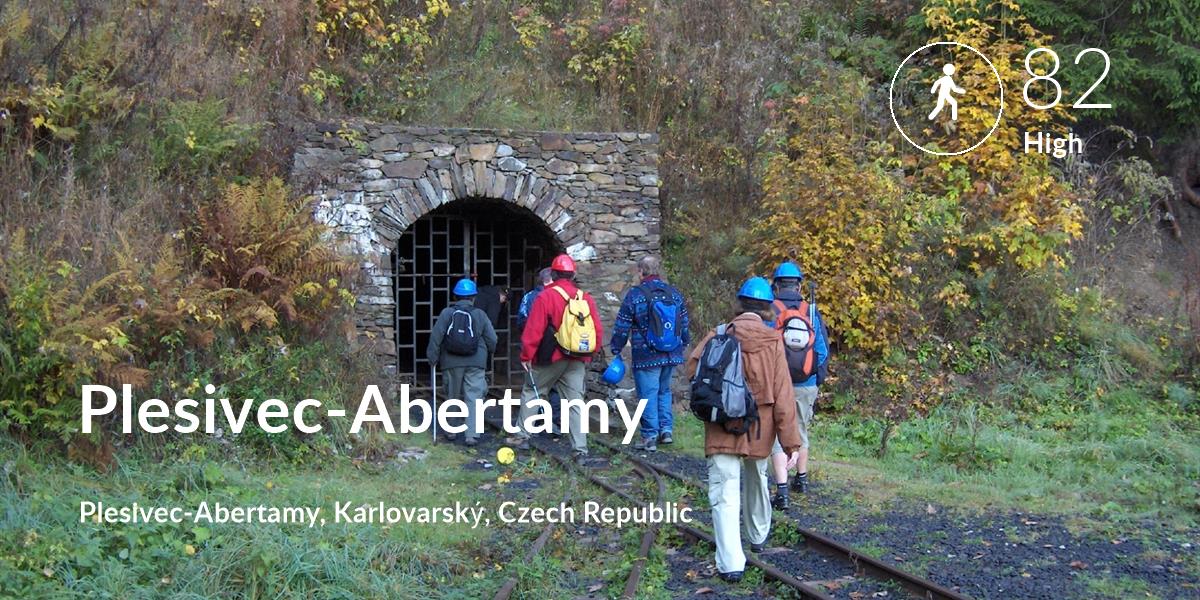 Walking comfort level is 82 in Plesivec-Abertamy