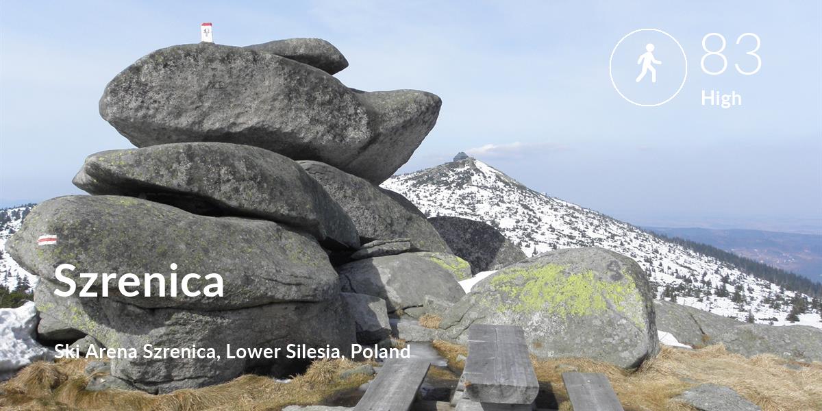 Walking comfort level is 83 in Szrenica 