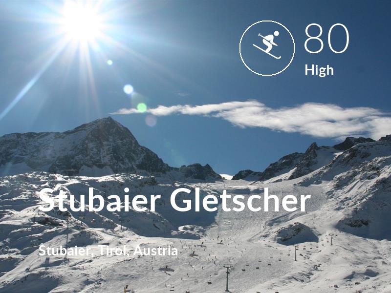 Skiing comfort level is 80 in Stubaier Gletscher