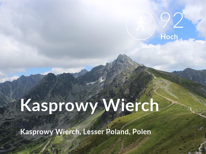 Gehen comfort level is 92 in Kasprowy Wierch