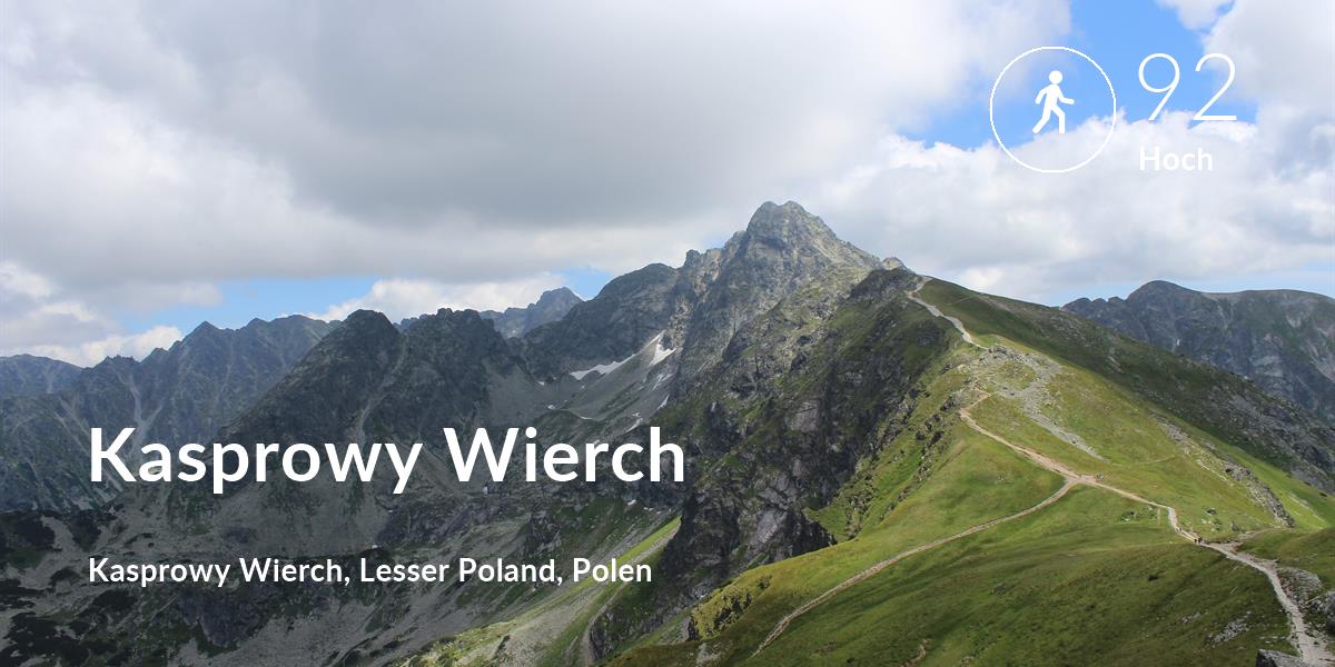 Gehen comfort level is 92 in Kasprowy Wierch