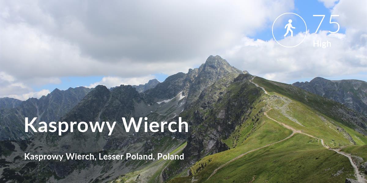 Walking comfort level is 75 in Kasprowy Wierch