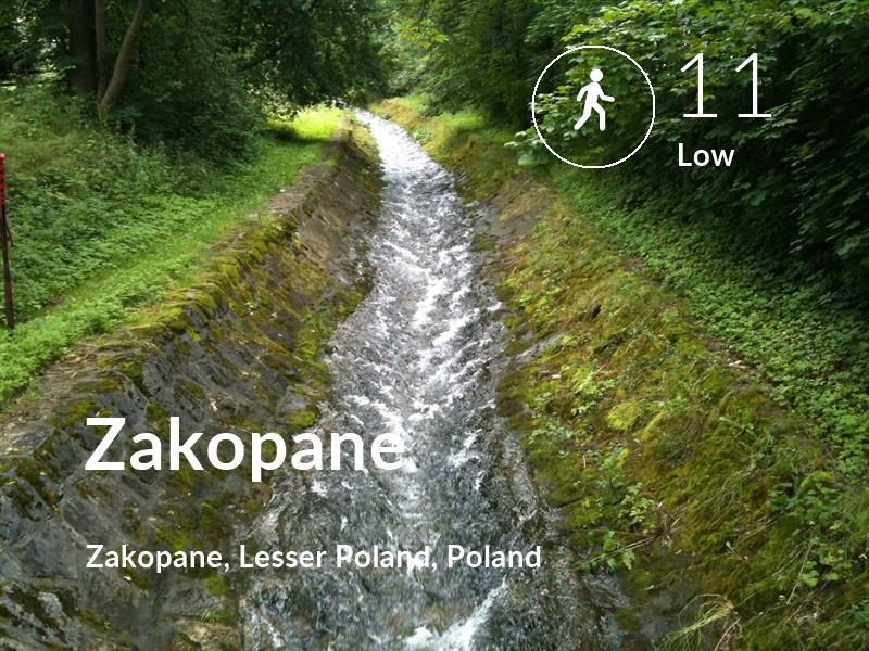 Walking comfort level is 11 in Zakopane