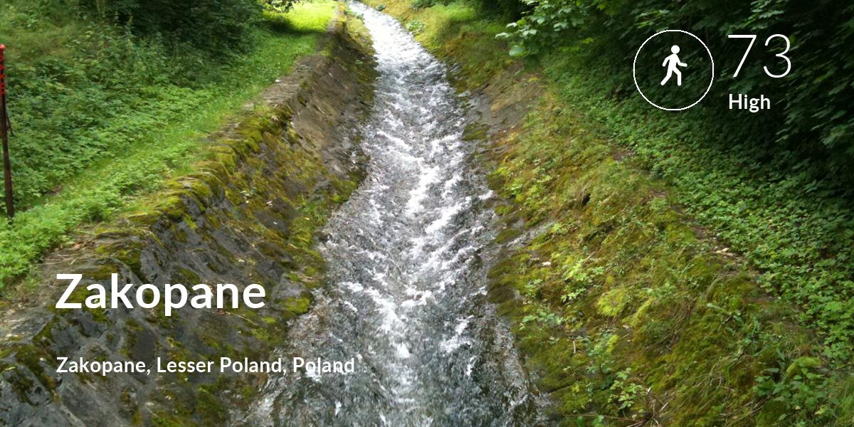 Walking comfort level is 73 in Zakopane