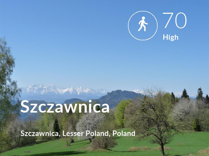 Walking comfort level is 70 in Szczawnica