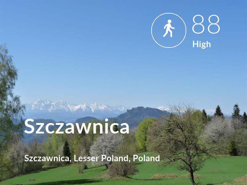 Walking comfort level is 88 in Szczawnica