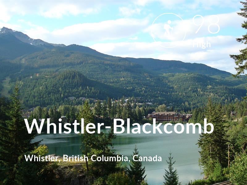 Hiking comfort level is 98 in Whistler-Blackcomb