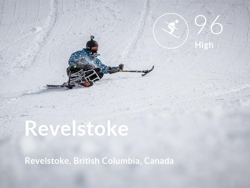 Skiing comfort level is 96 in Revelstoke